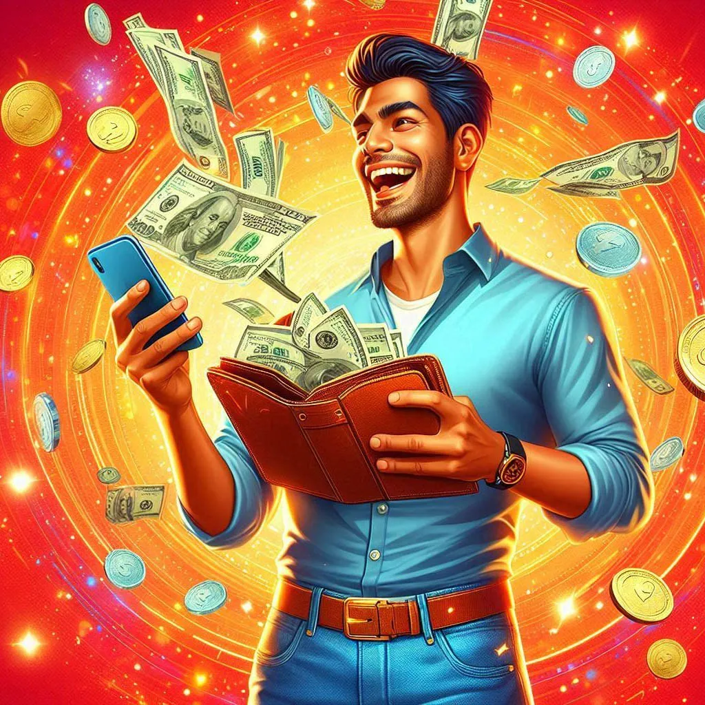 Man Holding Money And Phone